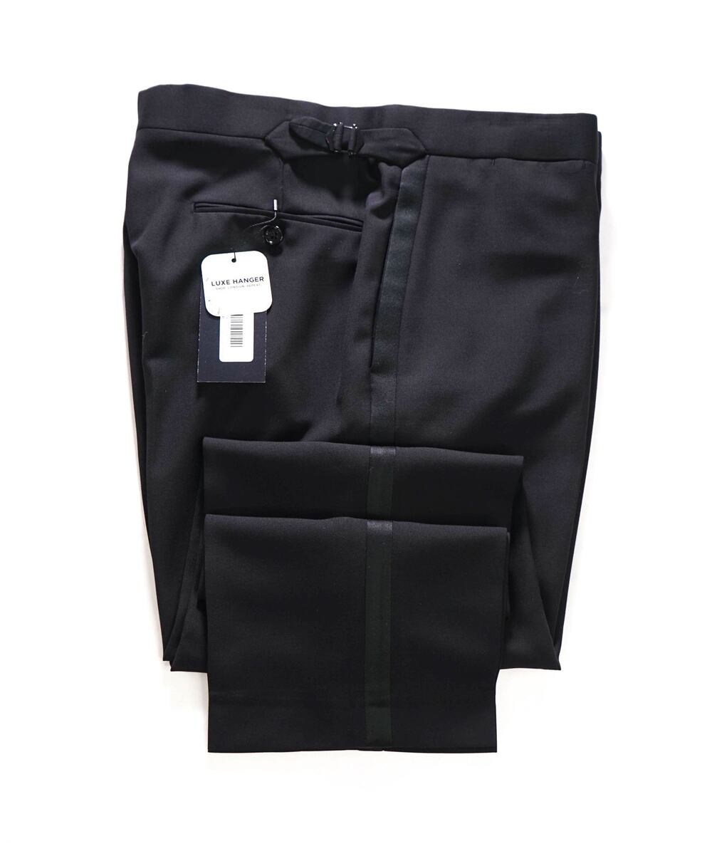 $995 RALPH LAUREN PURPLE LABEL - Black Tuxedo Pants - 36W